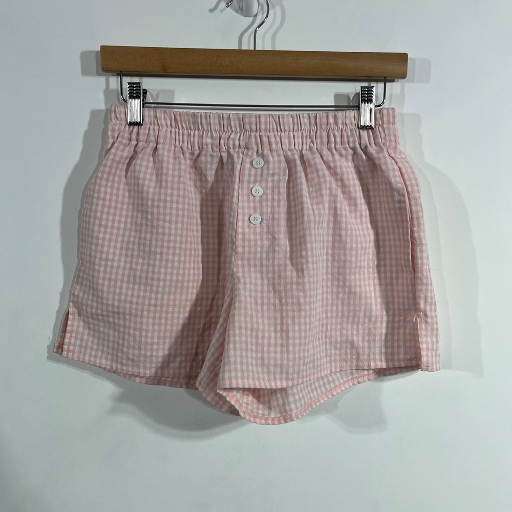 Beverly and Beck Preppy Gingham Fisherman Lounge Shorts Womens XS Cottagecore
